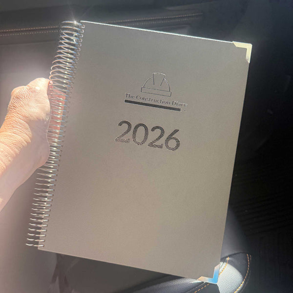 2026 Construction Diary for Tradies - A4 Leather Hard Cover Spiral Bound