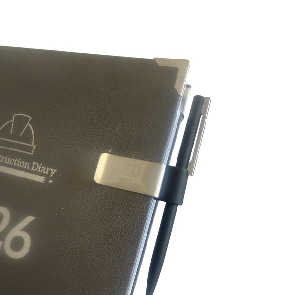 Pen holder / business card clip -silver