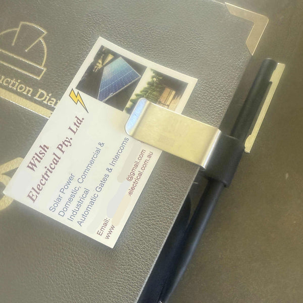 Pen holder / business card clip -silver