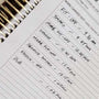 Image of construction diary showing inside pages with schedule