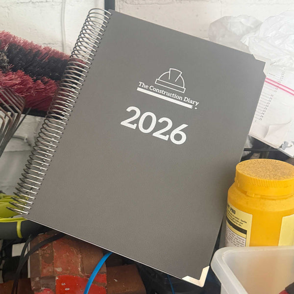2026 Construction Diary for Tradies - A4 Leather Hard Cover Spiral Bound