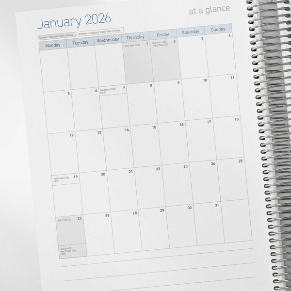 2026 Construction Diary for Tradies - A4 Leather Hard Cover Spiral Bound