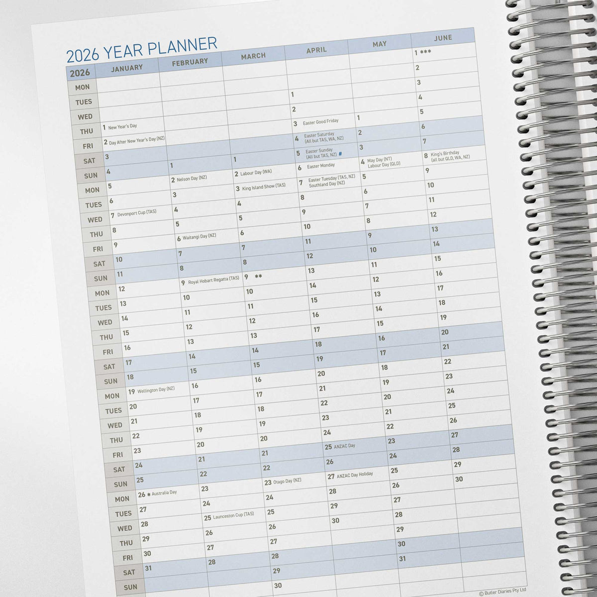 2026 Construction Diary for Tradies - A4 Leather Hard Cover Spiral Bound