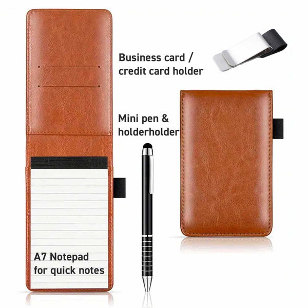 Leather Notepad and Business Card Clip Bundle
