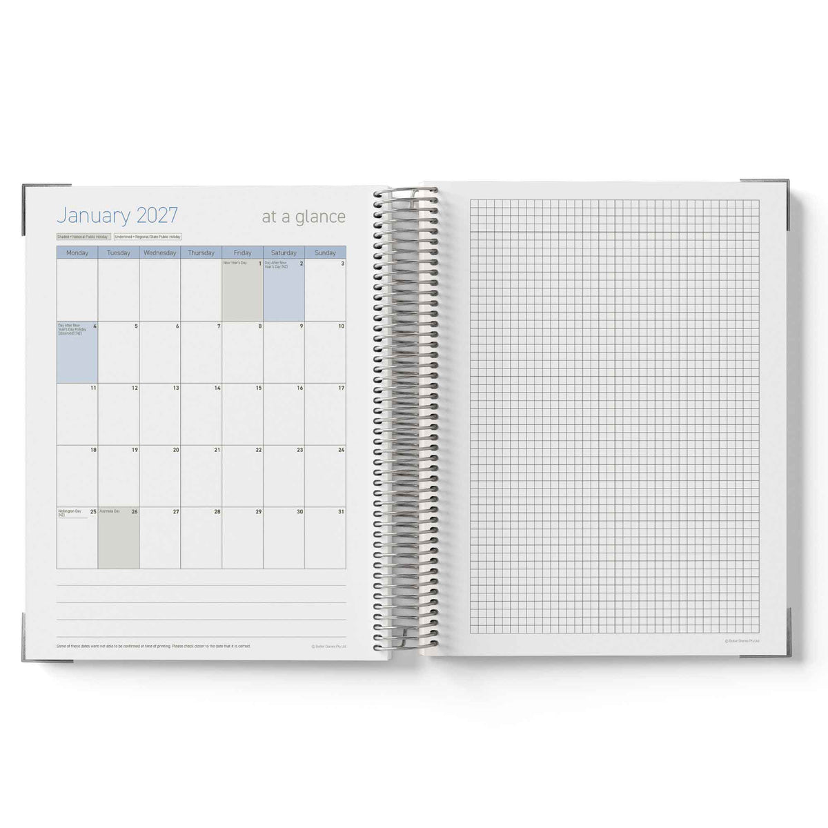 2027 Construction Diary for Tradies - A4 Leather Hard Cover Spiral Bound - $79.99