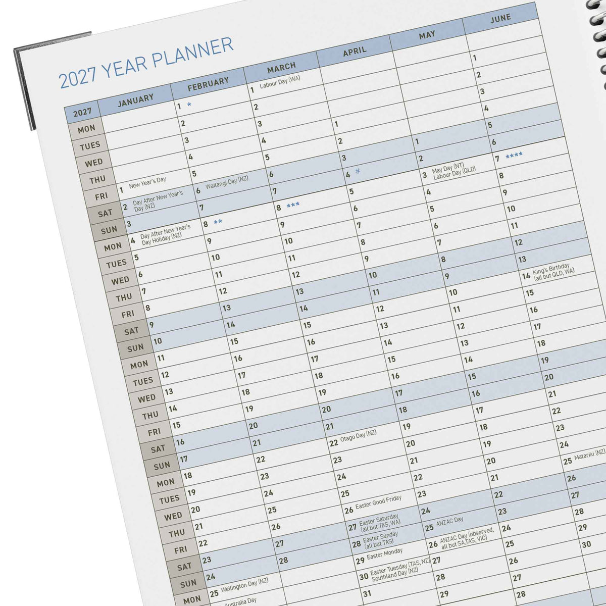 2027 Construction Diary for Tradies - A4 Leather Hard Cover Spiral Bound - $79.99