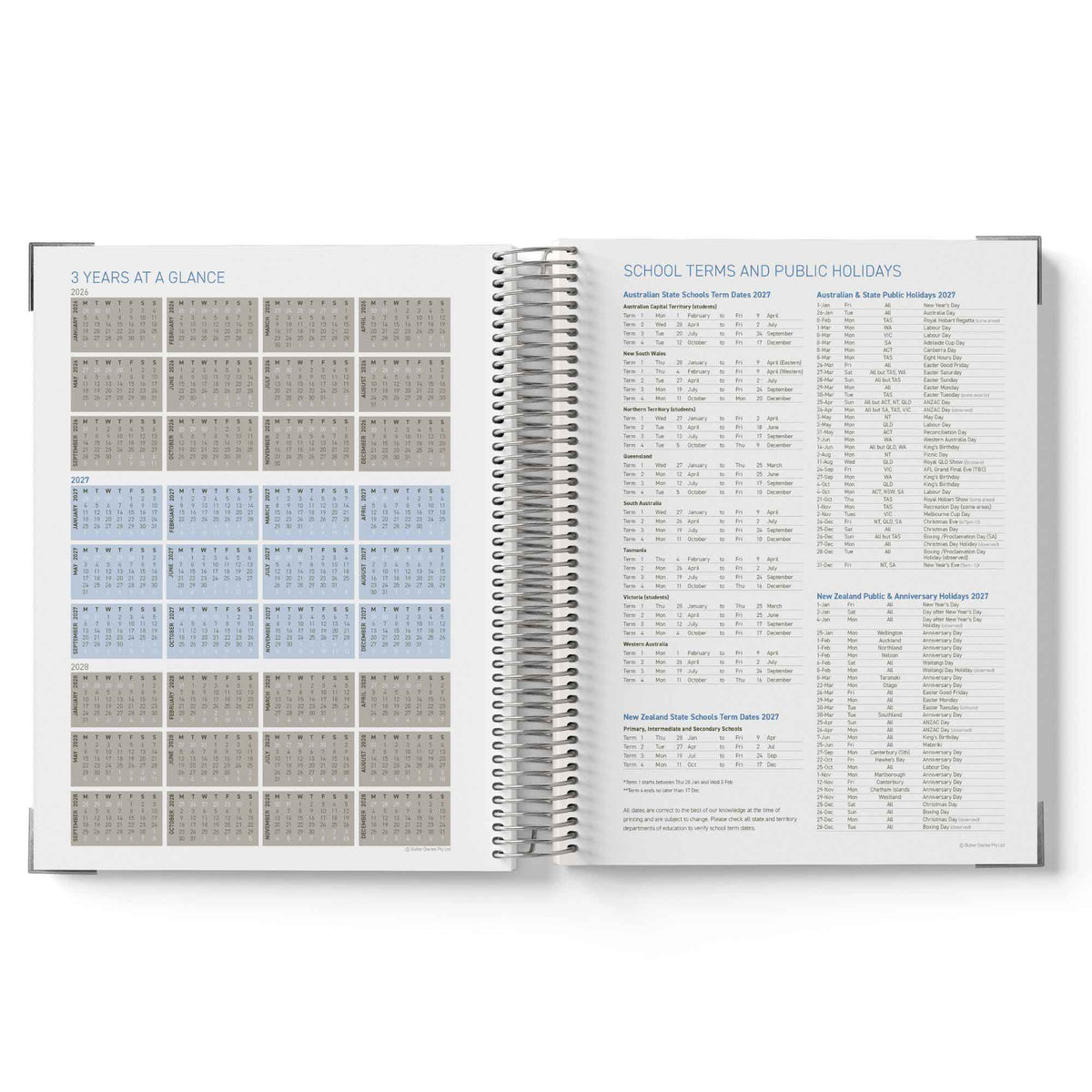 2027 Construction Diary for Tradies - A4 Leather Hard Cover Spiral Bound - $79.99