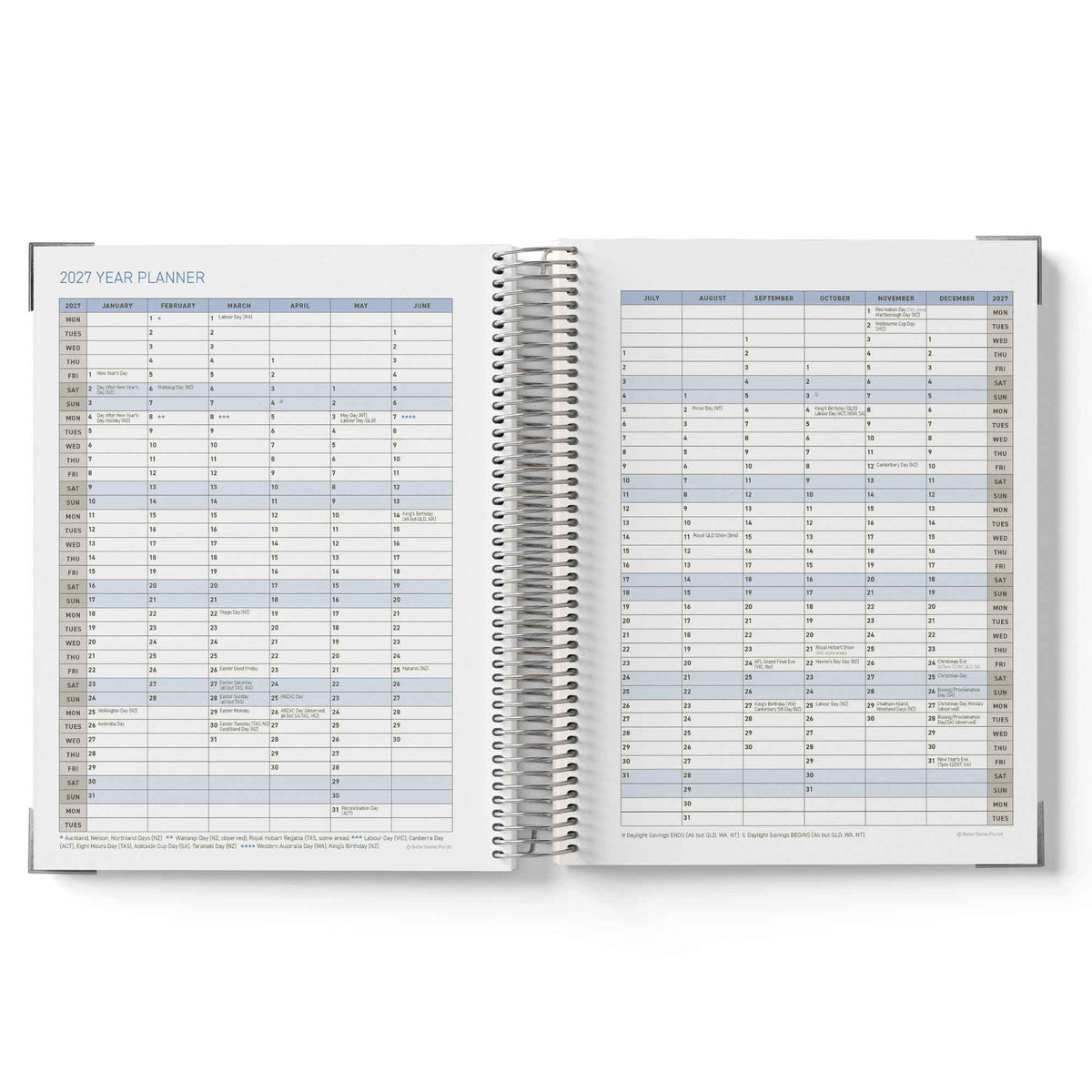 2027 Construction Diary for Tradies - A4 Leather Hard Cover Spiral Bound - $79.99