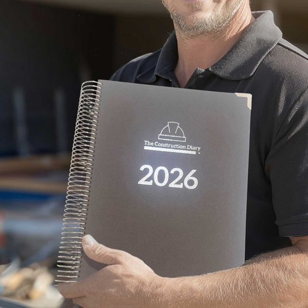 2026 Construction Diary for Tradies - A4 Leather Hard Cover Spiral Bound