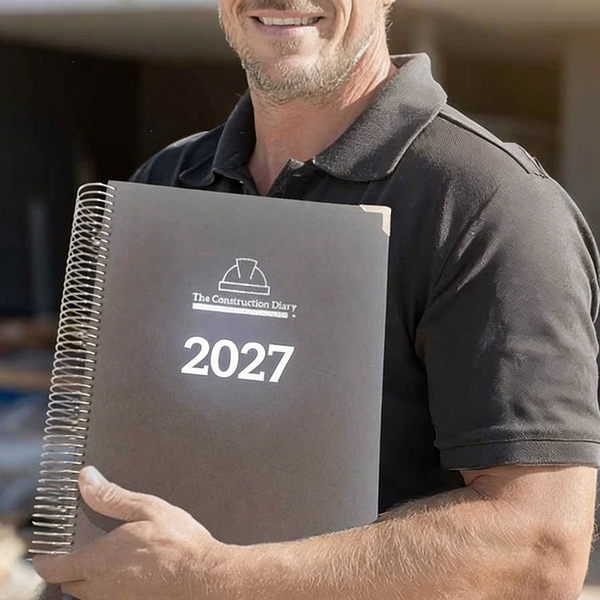2027 Construction Diary for Tradies - A4 Leather Hard Cover Spiral Bound - $79.99