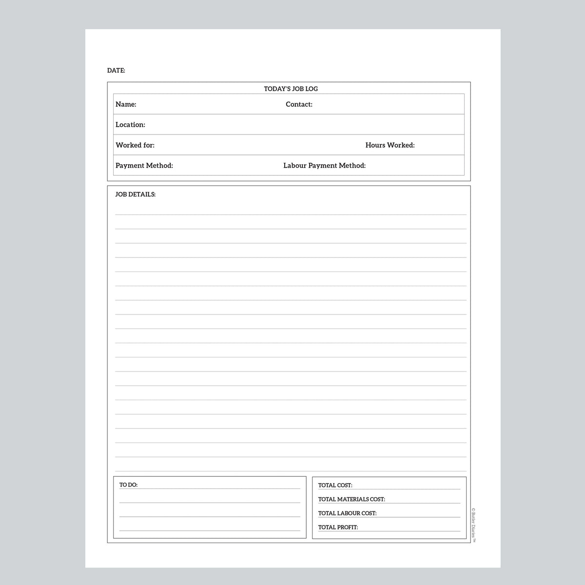 The Daily Log for Tradies