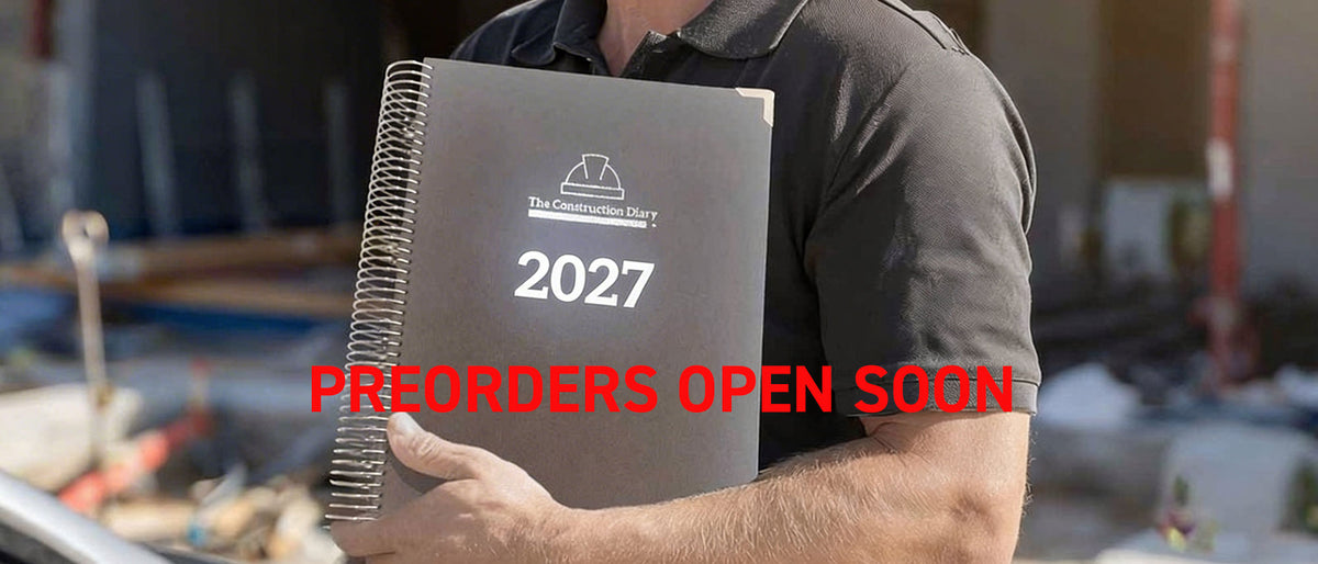 2027 Construction Diary for Tradies - A4 Leather Hard Cover Spiral Bound