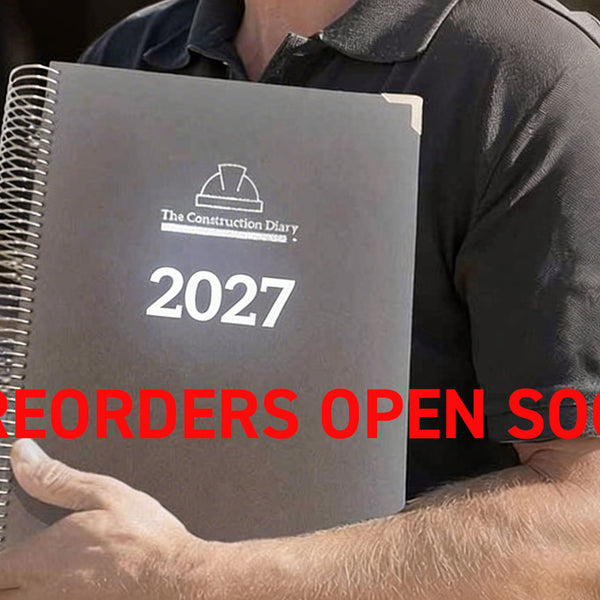 2027 Construction Diary for Tradies - A4 Leather Hard Cover Spiral Bound