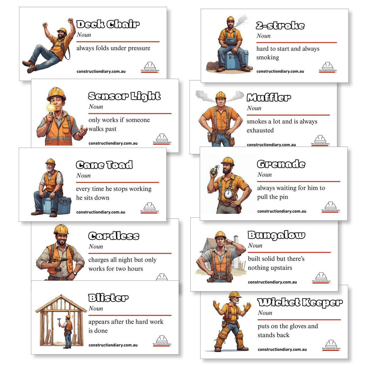 Tradie Nickname Joke Stickers